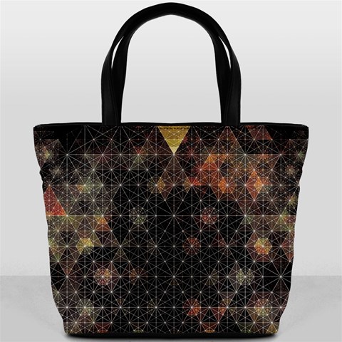 Abstract Psychedelic Geometry Andy Gilmore Sacred Bucket Bag from ArtsNow.com Back