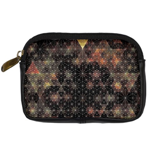Abstract Psychedelic Geometry Andy Gilmore Sacred Digital Camera Leather Case from ArtsNow.com Front
