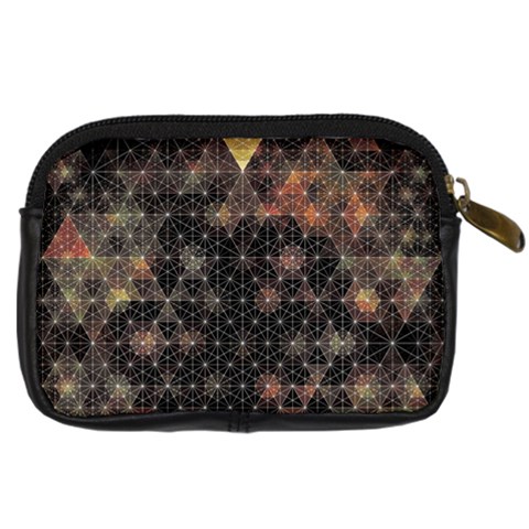 Abstract Psychedelic Geometry Andy Gilmore Sacred Digital Camera Leather Case from ArtsNow.com Back