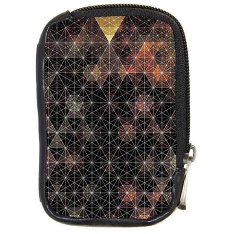 Abstract Psychedelic Geometry Andy Gilmore Sacred Compact Camera Leather Case from ArtsNow.com Front