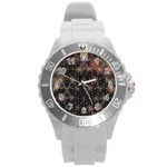Abstract Psychedelic Geometry Andy Gilmore Sacred Round Plastic Sport Watch (L)