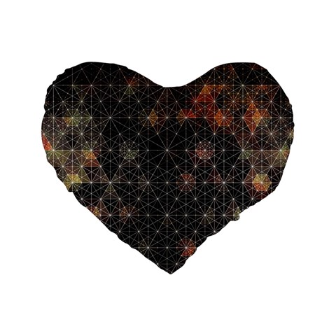 Abstract Psychedelic Geometry Andy Gilmore Sacred Standard 16  Premium Heart Shape Cushions from ArtsNow.com Front