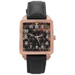Abstract Psychedelic Geometry Andy Gilmore Sacred Rose Gold Leather Watch 