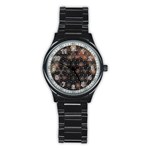 Abstract Psychedelic Geometry Andy Gilmore Sacred Stainless Steel Round Watch