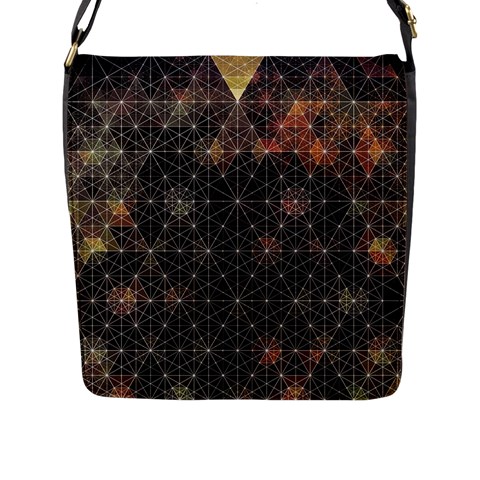 Abstract Psychedelic Geometry Andy Gilmore Sacred Flap Closure Messenger Bag (L) from ArtsNow.com Front