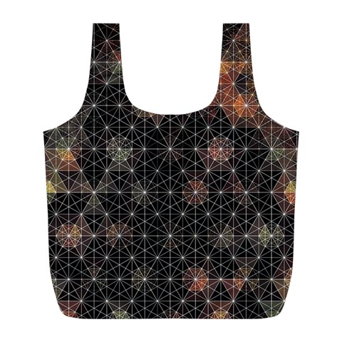 Abstract Psychedelic Geometry Andy Gilmore Sacred Full Print Recycle Bag (L) from ArtsNow.com Front