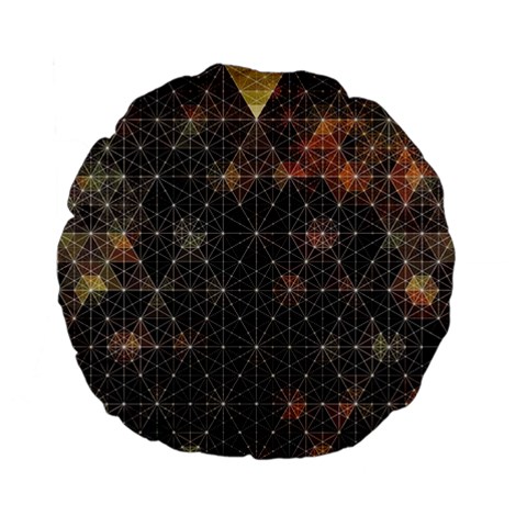 Abstract Psychedelic Geometry Andy Gilmore Sacred Standard 15  Premium Flano Round Cushions from ArtsNow.com Front