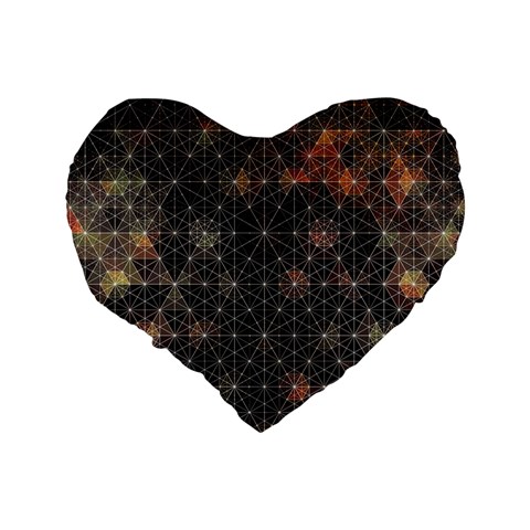 Abstract Psychedelic Geometry Andy Gilmore Sacred Standard 16  Premium Flano Heart Shape Cushions from ArtsNow.com Back