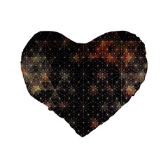 Abstract Psychedelic Geometry Andy Gilmore Sacred Standard 16  Premium Flano Heart Shape Cushions from ArtsNow.com Back