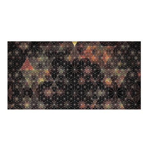 Abstract Psychedelic Geometry Andy Gilmore Sacred Satin Shawl 45  x 80  from ArtsNow.com Front