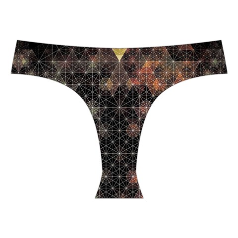 Abstract Psychedelic Geometry Andy Gilmore Sacred Cross Back Hipster Bikini Set from ArtsNow.com Front Under