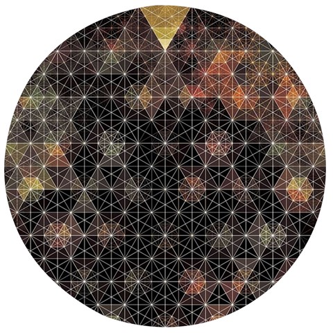 Abstract Psychedelic Geometry Andy Gilmore Sacred Wooden Bottle Opener (Round) from ArtsNow.com Front