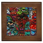 Somewhere Near Oblivion Nightmares Acid Colors Psychedelic Framed Tile