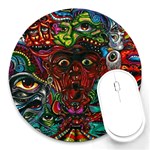 Somewhere Near Oblivion Nightmares Acid Colors Psychedelic Round Mousepad