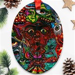 Somewhere Near Oblivion Nightmares Acid Colors Psychedelic Ornament (Oval)