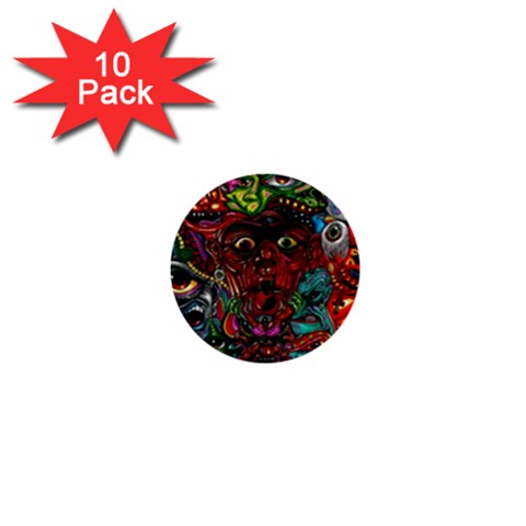 Somewhere Near Oblivion Nightmares Acid Colors Psychedelic 1  Mini Buttons (10 pack)  from ArtsNow.com Front