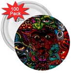Somewhere Near Oblivion Nightmares Acid Colors Psychedelic 3  Buttons (100 pack) 