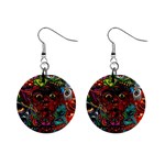 Somewhere Near Oblivion Nightmares Acid Colors Psychedelic Mini Button Earrings