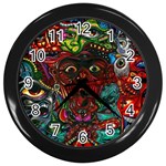 Somewhere Near Oblivion Nightmares Acid Colors Psychedelic Wall Clock (Black)