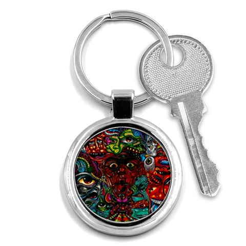 Somewhere Near Oblivion Nightmares Acid Colors Psychedelic Key Chain (Round) from ArtsNow.com Front