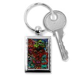 Somewhere Near Oblivion Nightmares Acid Colors Psychedelic Key Chain (Rectangle)