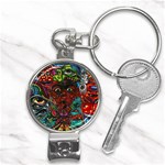 Somewhere Near Oblivion Nightmares Acid Colors Psychedelic Nail Clippers Key Chain