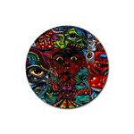 Somewhere Near Oblivion Nightmares Acid Colors Psychedelic Rubber Round Coaster (4 pack)