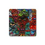 Somewhere Near Oblivion Nightmares Acid Colors Psychedelic Square Magnet