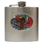 Somewhere Near Oblivion Nightmares Acid Colors Psychedelic Hip Flask (6 oz)