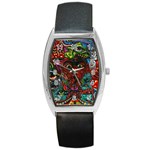 Somewhere Near Oblivion Nightmares Acid Colors Psychedelic Barrel Style Metal Watch