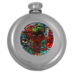 Somewhere Near Oblivion Nightmares Acid Colors Psychedelic Round Hip Flask (5 oz)