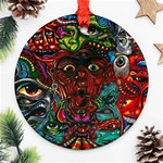 Somewhere Near Oblivion Nightmares Acid Colors Psychedelic Round Ornament (Two Sides)