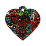 Somewhere Near Oblivion Nightmares Acid Colors Psychedelic Dog Tag Heart (Two Sides)