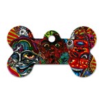 Somewhere Near Oblivion Nightmares Acid Colors Psychedelic Dog Tag Bone (Two Sides)
