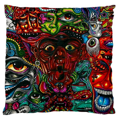 Somewhere Near Oblivion Nightmares Acid Colors Psychedelic Large Cushion Case (Two Sides) from ArtsNow.com Front