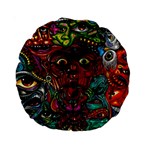 Somewhere Near Oblivion Nightmares Acid Colors Psychedelic Standard 15  Premium Round Cushions