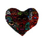 Somewhere Near Oblivion Nightmares Acid Colors Psychedelic Standard 16  Premium Heart Shape Cushions