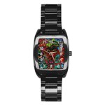 Somewhere Near Oblivion Nightmares Acid Colors Psychedelic Stainless Steel Barrel Watch