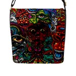 Somewhere Near Oblivion Nightmares Acid Colors Psychedelic Flap Closure Messenger Bag (L)