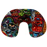 Somewhere Near Oblivion Nightmares Acid Colors Psychedelic Travel Neck Pillow