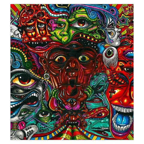 Somewhere Near Oblivion Nightmares Acid Colors Psychedelic Drawstring Pouch (Large) from ArtsNow.com Front