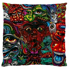 Somewhere Near Oblivion Nightmares Acid Colors Psychedelic Large Premium Plush Fleece Cushion Case (Two Sides) from ArtsNow.com Front