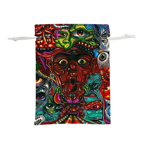 Somewhere Near Oblivion Nightmares Acid Colors Psychedelic Lightweight Drawstring Pouch (L) from ArtsNow.com Front