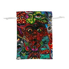 Somewhere Near Oblivion Nightmares Acid Colors Psychedelic Lightweight Drawstring Pouch (L) from ArtsNow.com Back