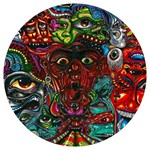 Somewhere Near Oblivion Nightmares Acid Colors Psychedelic Round Trivet