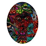 Somewhere Near Oblivion Nightmares Acid Colors Psychedelic Oval Glass Fridge Magnet (4 pack)