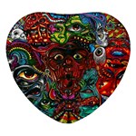 Somewhere Near Oblivion Nightmares Acid Colors Psychedelic Heart Glass Fridge Magnet (4 pack)