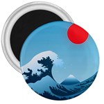 Minimalism Great Wave Off Kanagawa 3  Magnets