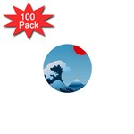 Minimalism Great Wave Off Kanagawa 1  Mini Buttons (100 pack) 