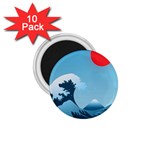 Minimalism Great Wave Off Kanagawa 1.75  Magnets (10 pack) 